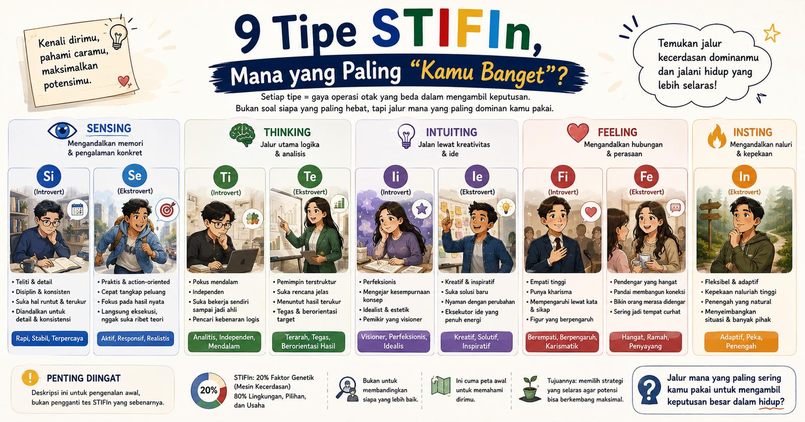9 Tipe STIFIn, Mana yang Paling “Kamu Banget”